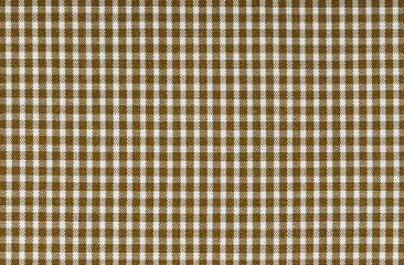 Brown White Plaid Fabric Design Close up View