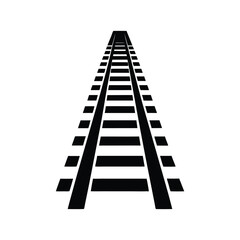 Train tracks silhouette vector art illustration