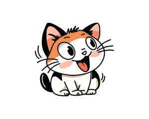 Cute Cat with Big Eyes for a Charming Pet Theme Vector illustration
