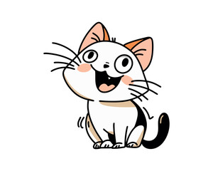 Cute Cat with Open Mouth for a Cheerful and Playful Pet Theme Vector illustration