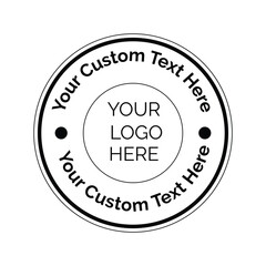 stamp logo design, your custom text here logo design