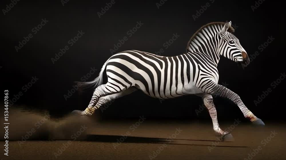 Poster dynamic zebra gallop: capturing motion and elegance in high definition