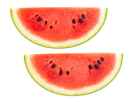 Watermelon slices on white background closeup