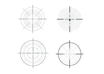 Crosshair illustration with circular grid and centered point, symbolizing precision and focus