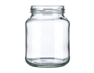 Empty glass jar with screw thread
