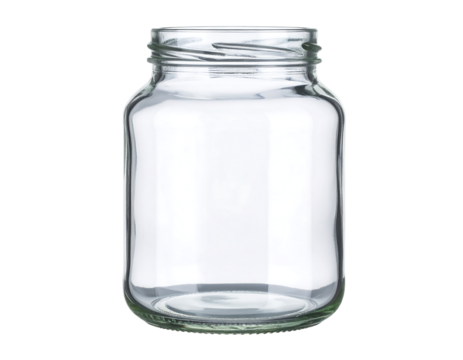 Empty glass jar with screw thread - Powered by Adobe