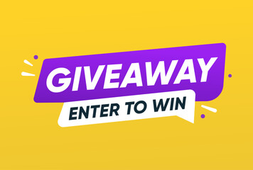 Giveaway, Enter to Win Announcement Banner Vector Design