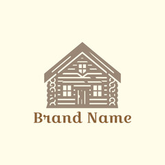 Real estate company logo featuring a modern house icon, ideal for property sales and residential building businesses. Timber House Logo.