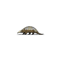 Pangolin Logo. Elegant and Protective Nature Inspired Animal Symbol Design