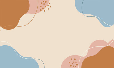 Modern abstract background illustration with curved shapes and dotted accents, includes free space for text for promotional use