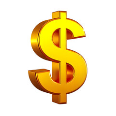 Obraz premium Golden Dollar Sign Isolated on Transparent Background Business Concept