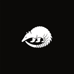 Pangolin Logo. Minimalist and Elegant Logo of a Rare, Armored Animal