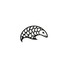 Pangolin Logo. Modern and Minimalist Design of a Rare and Protected Animal Symbol