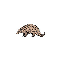 Pangolin Logo. Modern and Minimalist Design of a Rare and Protected Animal Symbol