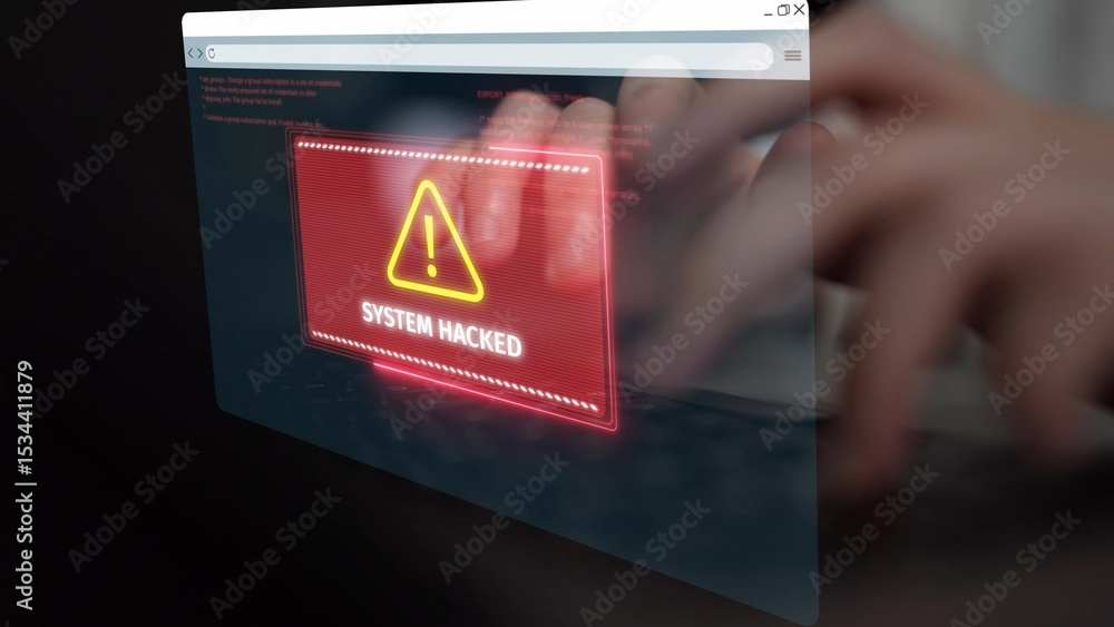Poster cybersecurity defense and system protection from hackers, secure digital systems, cyberattack preven