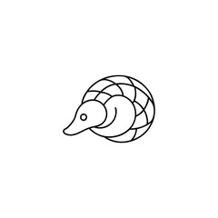 Pangolin Logo. Symbol of Protection and Nature Preservation in a Modern Minimalist Style.
