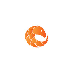 Pangolin Logo. Symbol of Protection and Nature Preservation in a Modern Minimalist Style.