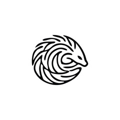 Pangolin Logo. Symbol of Protection and Nature Preservation in a Modern Minimalist Style.