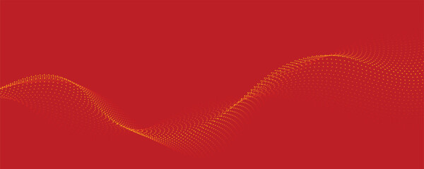 Abstract Red Wave with Particle Effect