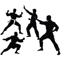 Martial Arts Silhouettes Powerful Poses for Design Inspiration