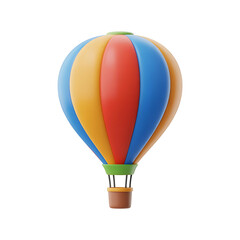 Fototapeta premium 3d hot air balloon isolated on transparent background. Png