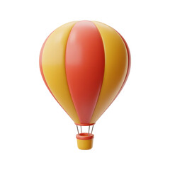 Naklejka premium 3d hot air balloon isolated on transparent background. Png