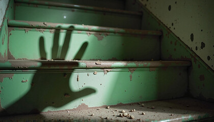 Shadow on attic stairs (Halloween)