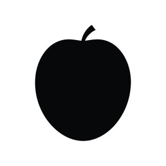 Simple Black Apple Silhouette A Clean and Minimalist Fruit Icon