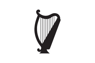 scottish harp silhouette vector art illustration on white background