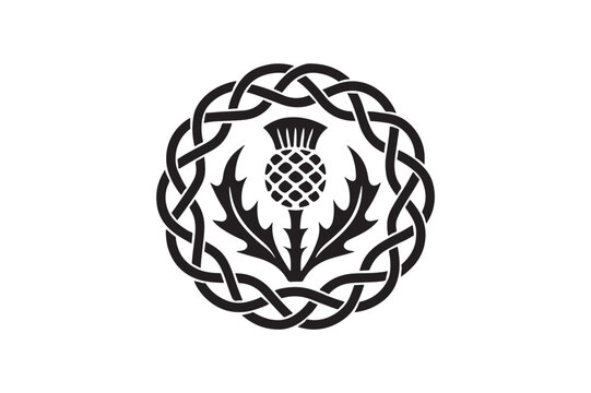 scottish heritage symbol silhouette vector art illustration on white background