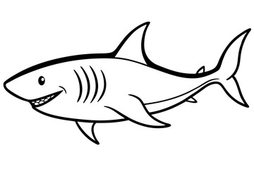Fototapeta premium Shark Outline Illustration