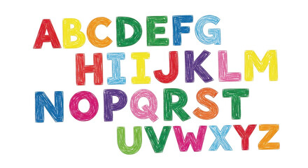 Alphabet letters colorful a to z learning education preschool kindergarten abc colorful letters