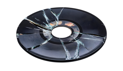 Shattered Sounds: A Broken Vinyl Record Symbolizing Loss and Frustration