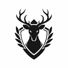 Fototapeta premium Deer head vector logo illustration
