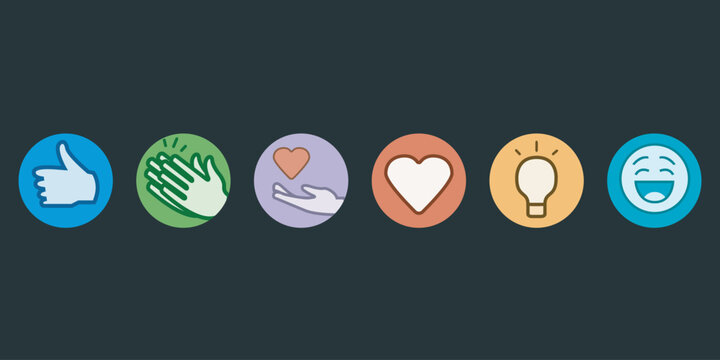 Reaction Icons & Emojis for Professional Social Media. Updated reactions