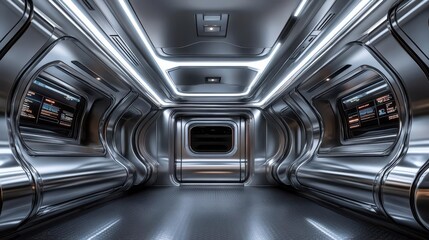 Futuristic Metal Corridor Design