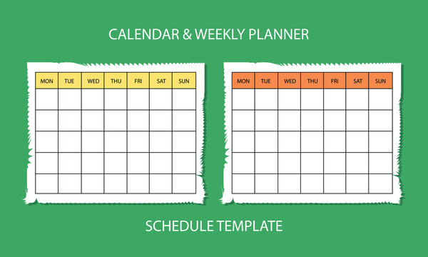 This clean and modern template features two weekly calendars, perfect for scheduling.
