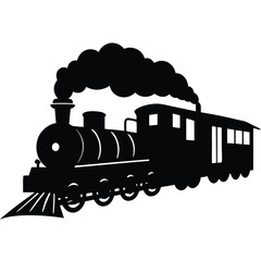 Vintage Steam Train Silhouette A Classic Locomotive Illustration