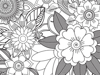Flowers Coloring Pages For Adultes