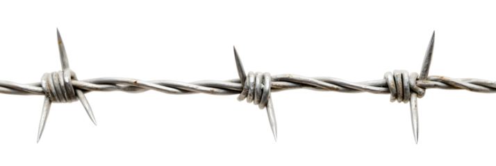 Close-up shot of barbed wire on a black background emphasizing security