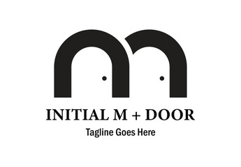 Initial letter M & door logo