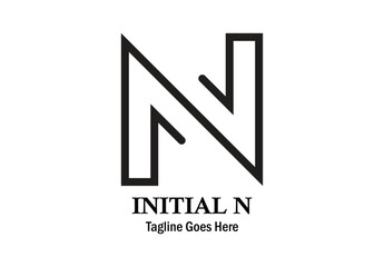 Initial letter N logo from lines