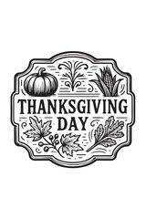 Premium Thanksgiving Day Label Design Template