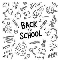 Back to school doodle with educational elements