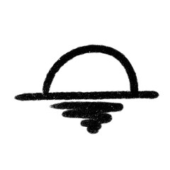 sunset sun png pencil cartoon stamp brush handwrite design cute and art doodle decoration outline element