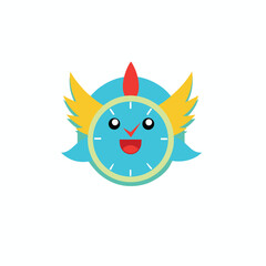 Stylised Clock with Wings – Bold Silhouette Vector

