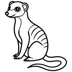 Sleek Meerkat Line Art