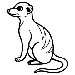 Sleek Meerkat Line Art