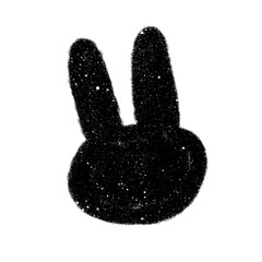 rabbit png pencil cartoon stamp brush handwrite design cute and art doodle decoration outline element