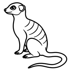 Sleek Meerkat Line Art